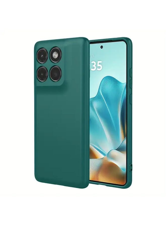 Motorola Edge 60 Fusion غطاء هاتف من TPU أخضر داكن مقاوم للصدمات ببطانة مايكروفايبر مضادة للخدوش - Image 5